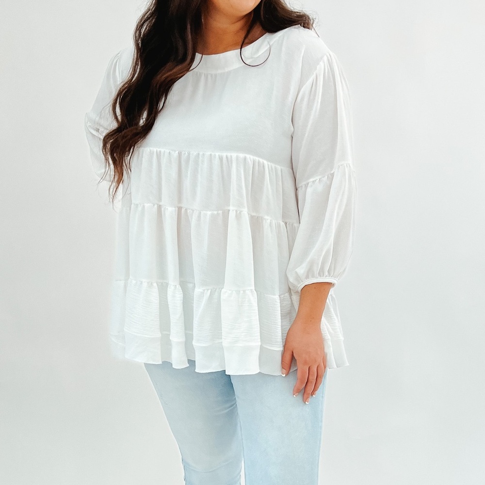 Talulah Liz Tiered Top in White